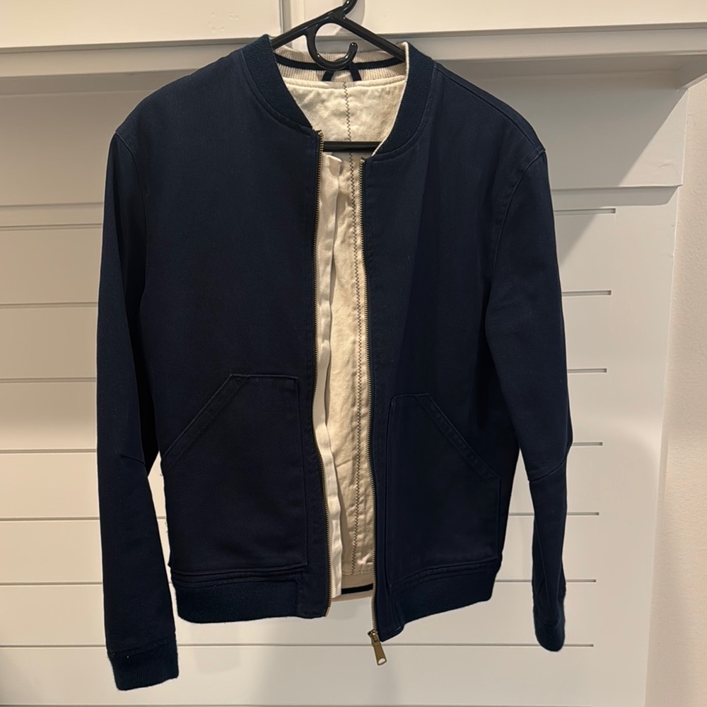 Zara Navy Blue Bomber Jacket Size Small